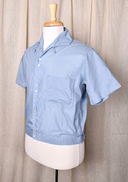 1950s SS Blue Tab & Loop Collar Shirt