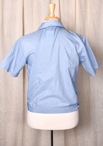 1950s SS Blue Tab & Loop Collar Shirt