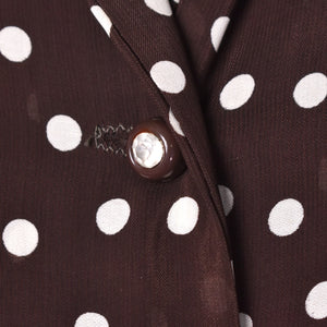 1950s Brown Polka Dot Shirt Dress