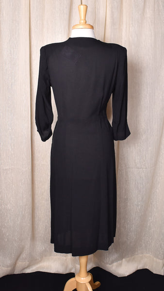 1940s Asymmetrical Bow Peplum Dress