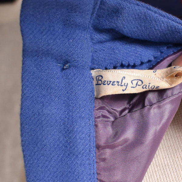 1950s Periwinkle Blue Wool Pencil Skirt