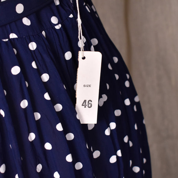 NWT 1950s Navy Polka Dot Dress