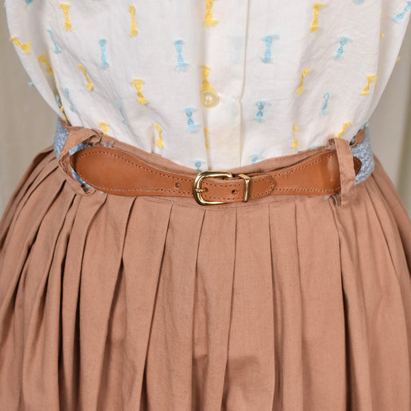 1950s Brown Gathered Full Skirt
