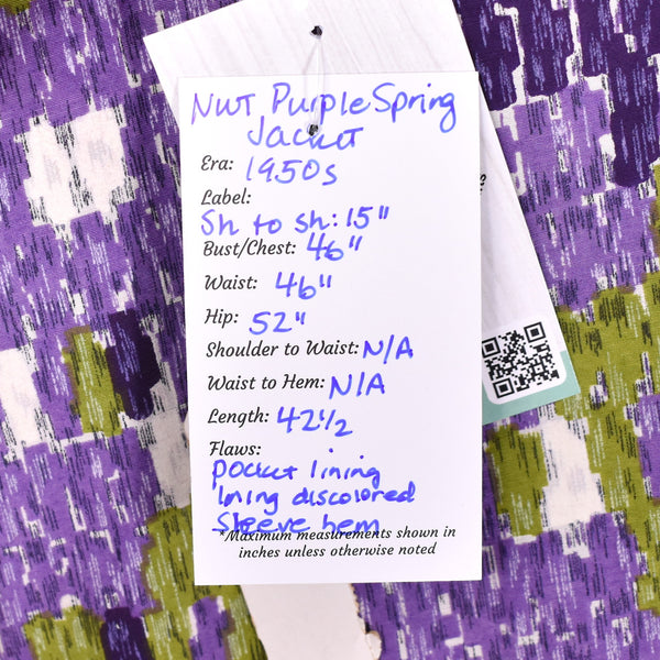 NWT Purple Painterly Spring Jacket