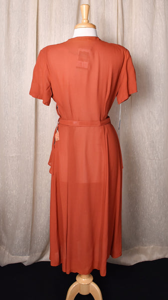 NWT 1940s Sheer Burnt Orange Beaded Dress