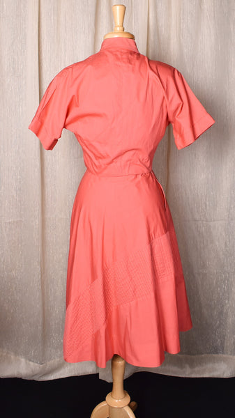 1950s Coral Swing Dress w Bolero Jacket