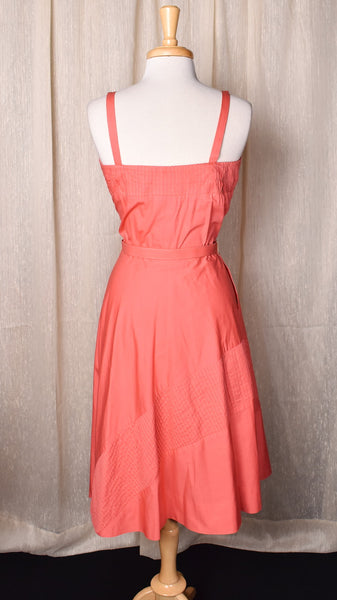 1950s Coral Swing Dress w Bolero Jacket