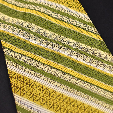 1940s Style Lime Green & Yellow Stripe Tie