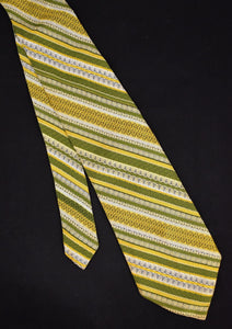 1940s Style Lime Green & Yellow Stripe Tie