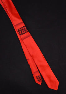 NOS Bright Red Lattice Tie