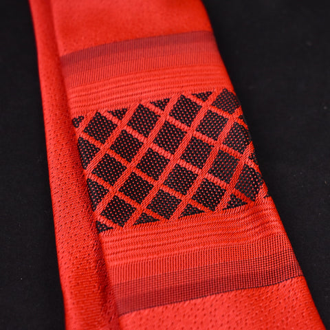 NOS Bright Red Lattice Tie