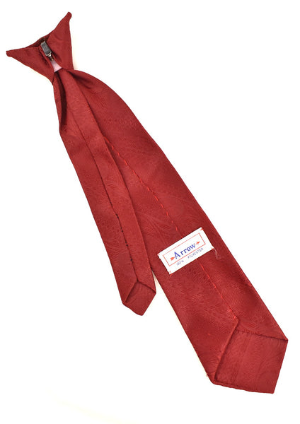 1960s Dark Red Clip On Tie