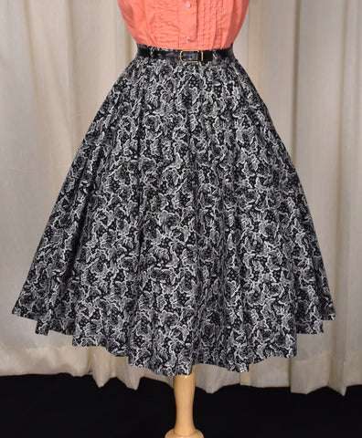 1950s Black Butterfly Full Swing Skirt