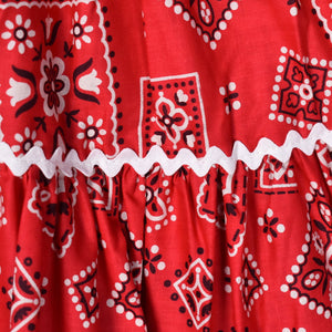 NWT 1960s Red Bandana Full Skirt