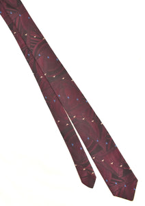 1990s Dark Purple Geometric Triangles Tie