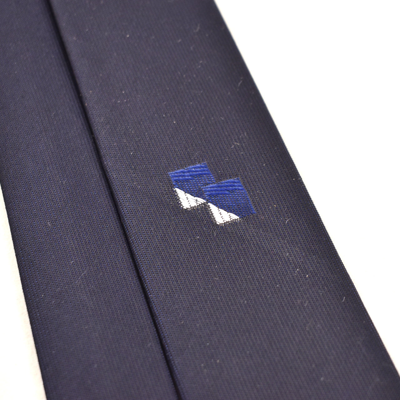 NOS 1960s Navy Blue Double Squares Tie