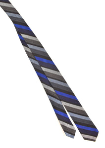 NOS 1960s Thin Black & Sky Blue Striped Tie