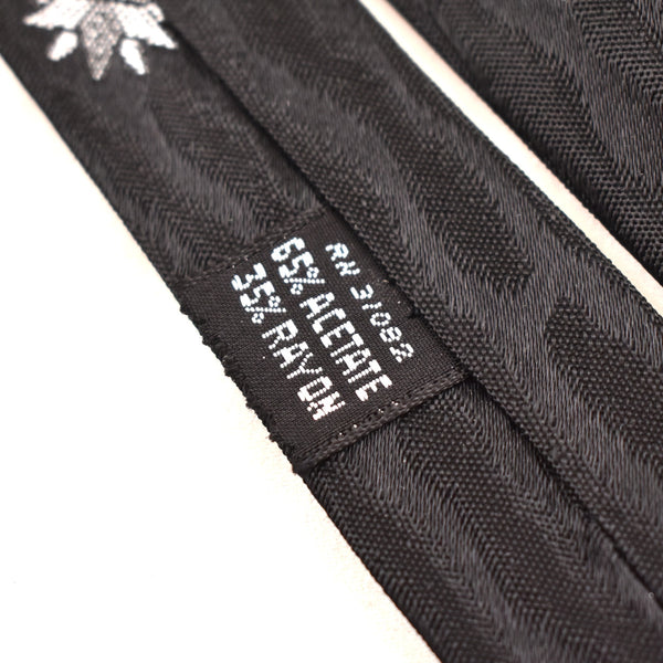 NOS Black Woodgrain Snowflake Tie