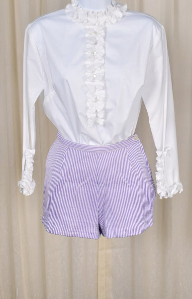 1950s Purple Striped Short Shorts