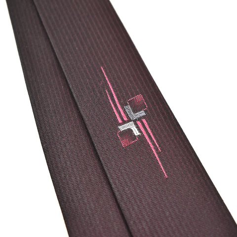 NOS 1960s Black & Raspberry Reflecting Squares Tie