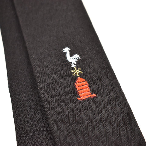 NOS 1960s Black Rooster Weather Vane Tie