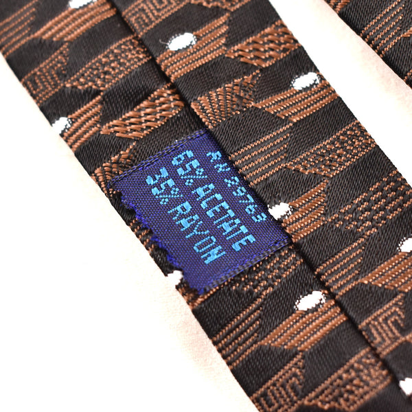 NOS 1960s Black & Brown Geo Tie