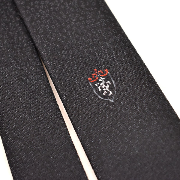 NOS 1960s Black & Red Lion Crest Tie