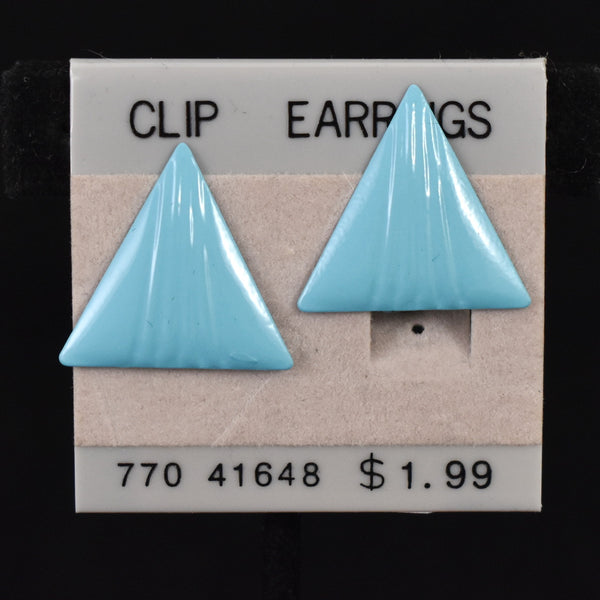 NOC Sky Blue Enamel Triangle Earrings