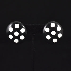 Large Black & White Polka Dot Earrings