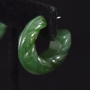 Green Floral Hoop Avon Earrings