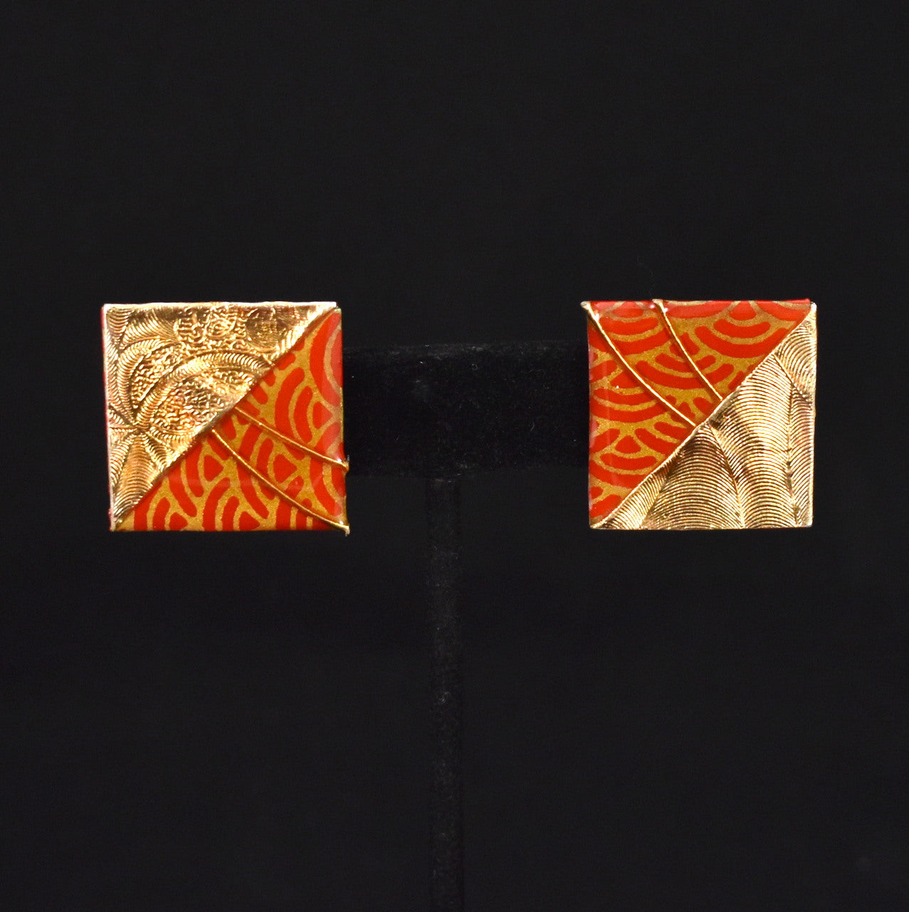 Deco Print Square Earrings