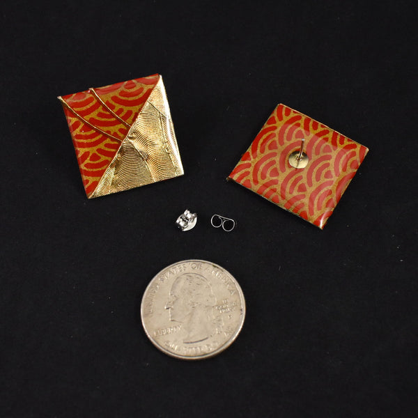 Deco Print Square Earrings