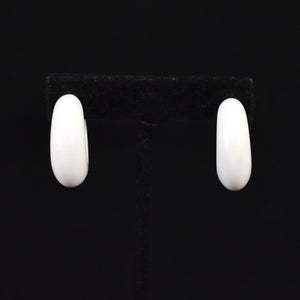 Chunky White Hoop Earrings