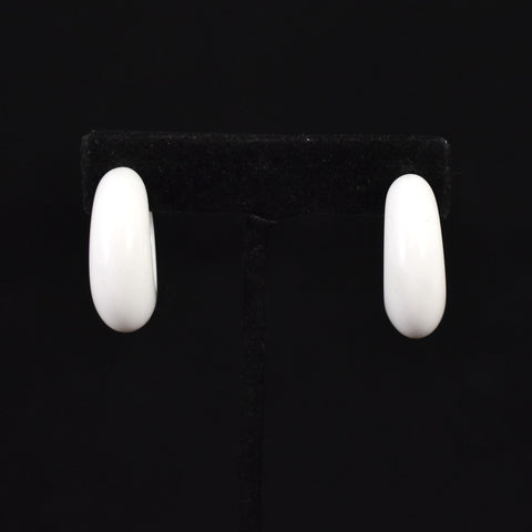Chunky White Hoop Earrings
