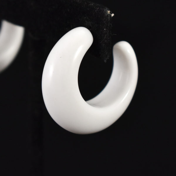 Chunky White Hoop Earrings