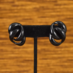 Black Chain Link Enamel Earrings