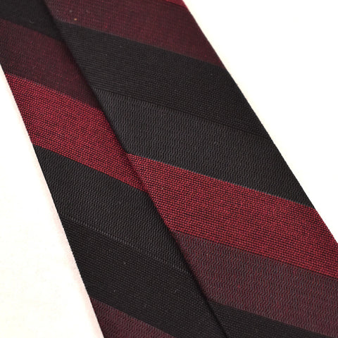 1960s NOS Black Charcoal & Red Even Striped Tie