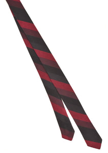 1960s NOS Black Charcoal & Red Even Striped Tie