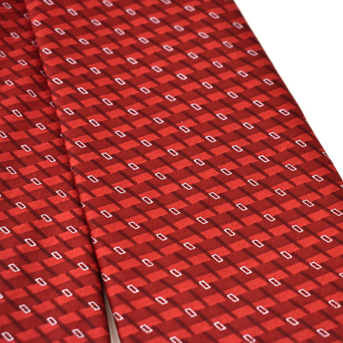 1990s Red Silver Dashes Tie