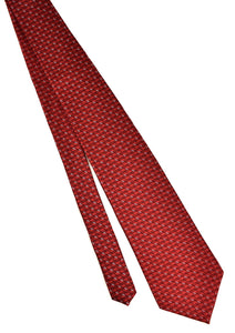 1990s Red Silver Dashes Tie