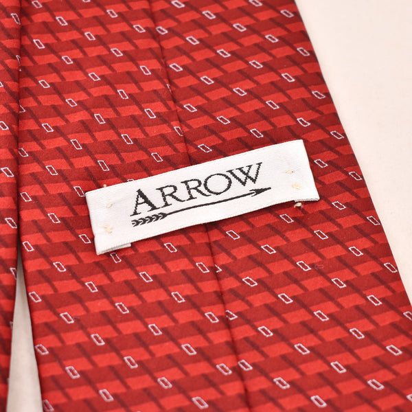 1990s Red Silver Dashes Tie