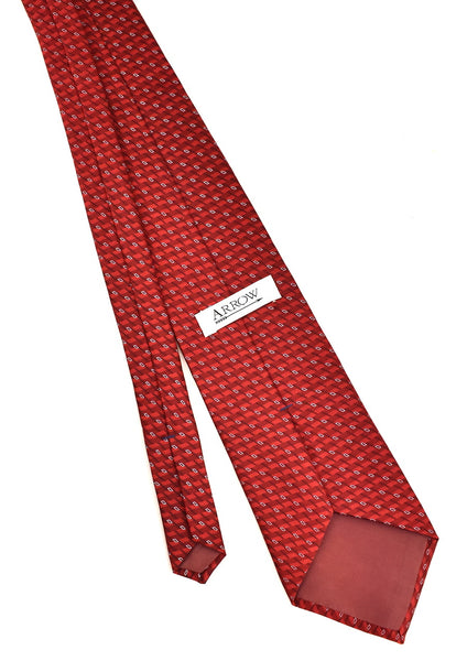 1990s Red Silver Dashes Tie