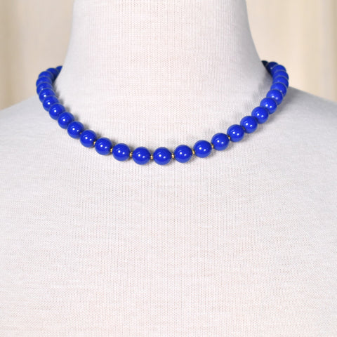 Blue & Gold Spacer Bead Necklace