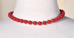 Red & Gold Spacer Bead Choker