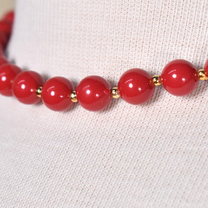 Red & Gold Spacer Bead Choker