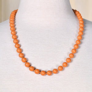 Burnt Orange Bead Necklace