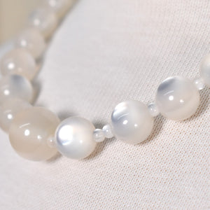 White Moon Glow Graduated Necklace