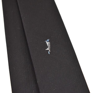 NOS 1960s Black Folded Paper Tie
