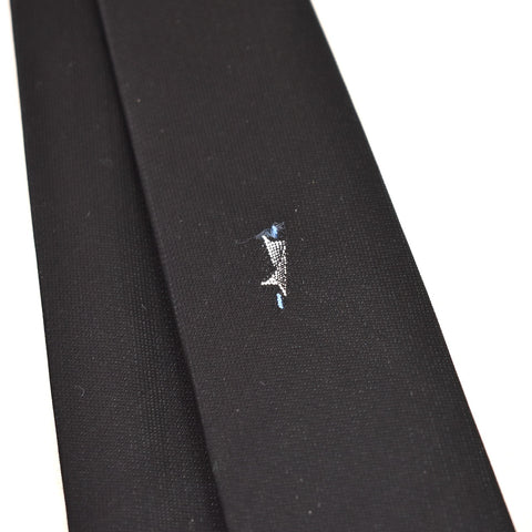 NOS 1960s Black Folded Paper Tie