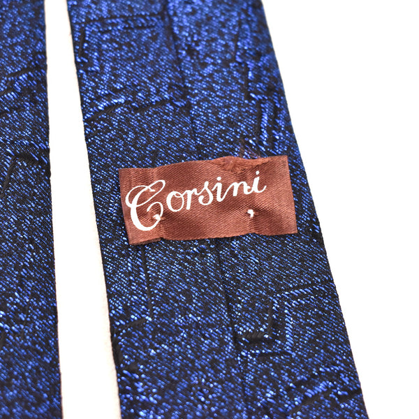 1960s Glittery Blue Skinny Tie